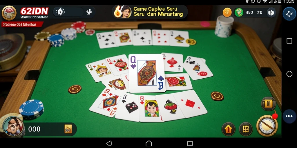 Tampilan menunjukkan keseruan bermain Gaple dengan teman-teman online.