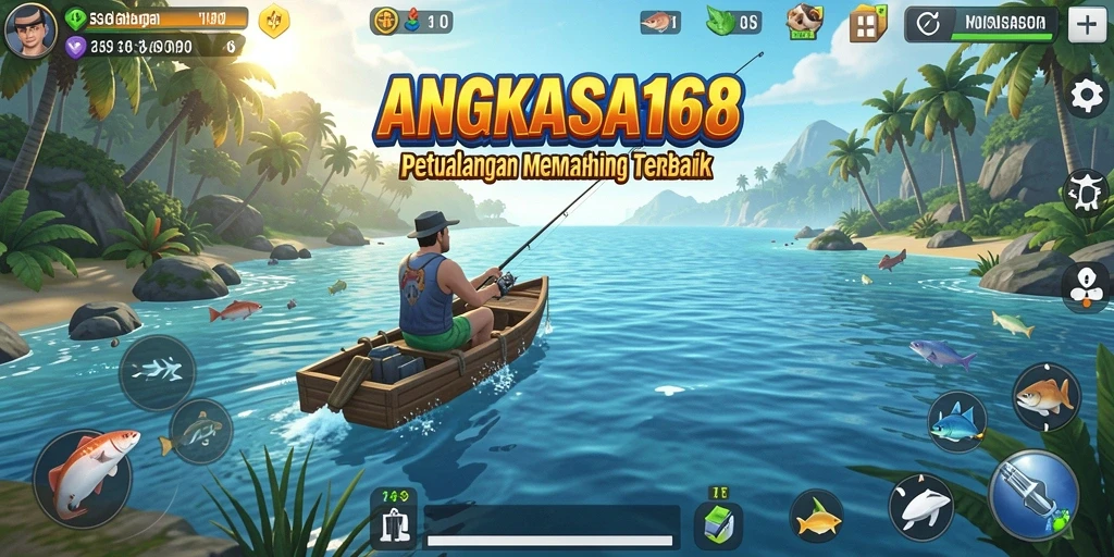 Tangkapan ikan besar dan pemandangan menakjubkan dalam gameplay.