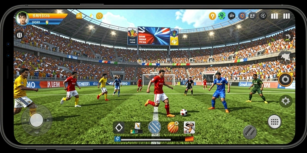 Screenshot utama BARU01 menampilkan aksi olahraga yang mendebarkan.