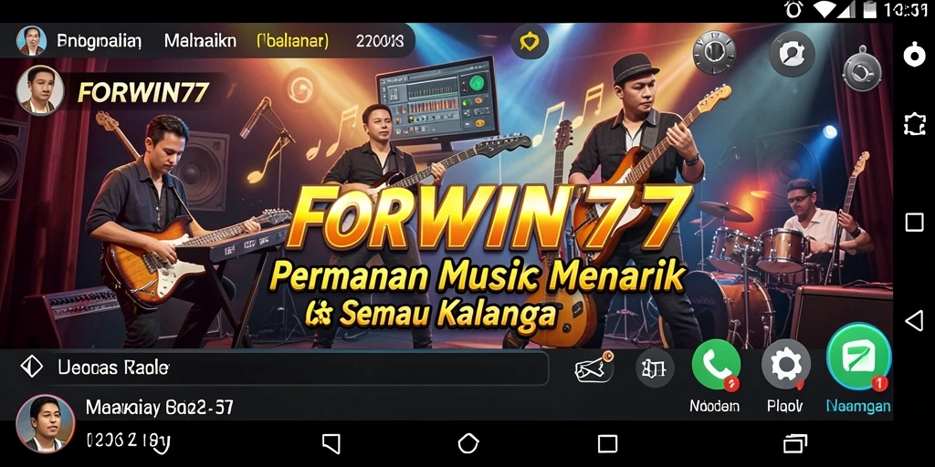 Screeshot gameplay FORWIN77 yang menunjukkan pengalaman bermain musik yang interaktif.