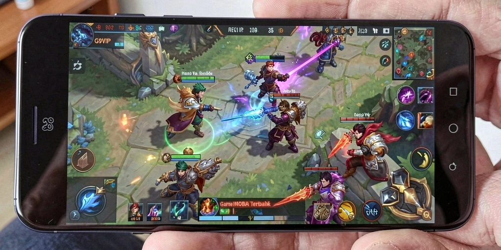 Tampilan gameplay G9VIP yang seru dan dinamis dalam pertempuran MOBA.