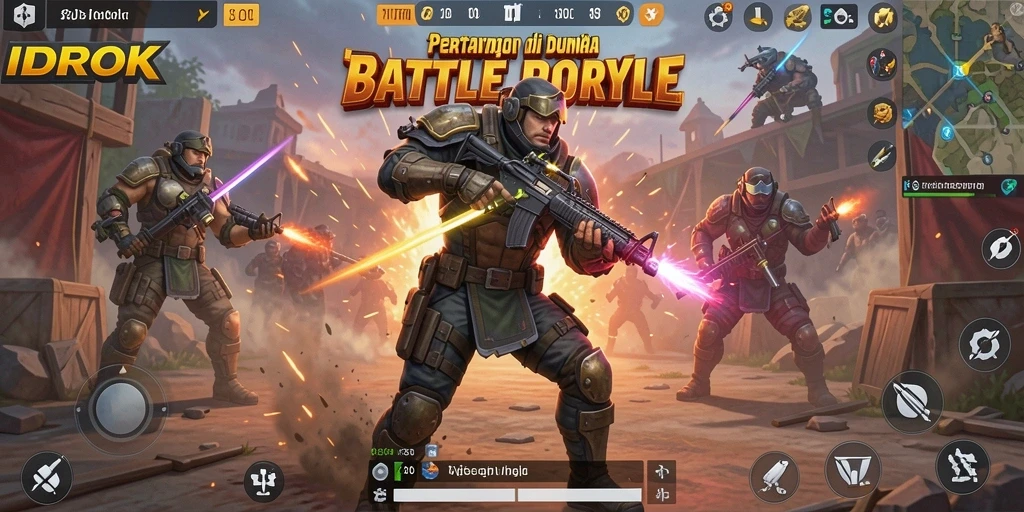 Tampilan menegangkan gameplay Battle Royale di IDROK.