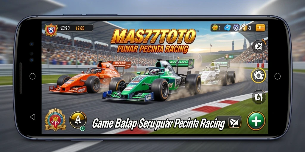Tampilan gameplay seru di MAS77TOTO dengan balapan mendebarkan.