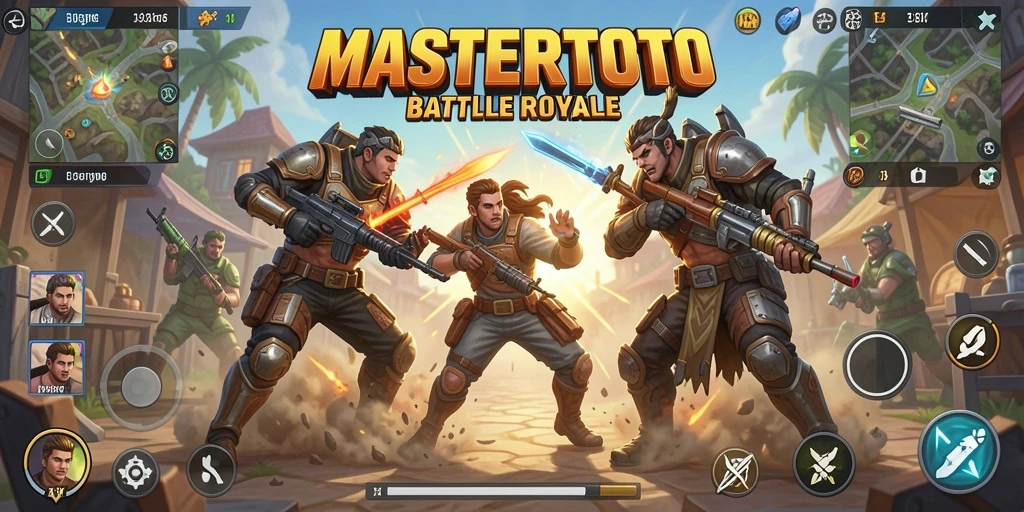 Gameplay intens dalam <strong>MASTERTOTO</strong> dengan pertarungan Battle Royale yang seru.
