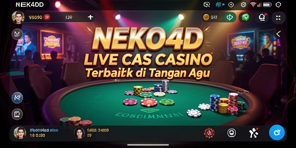 Screenshot permainan Live Casino NEKO4D dengan dealer langsung yang interaktif.