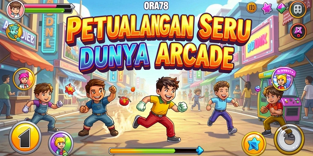 Tampilan menarik dari gameplay arcade di ORA78.