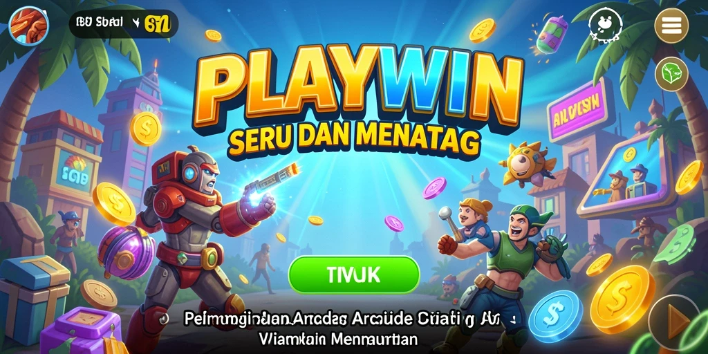 Tampilan layar utama dari PLAYWIN dengan gameplay yang menarik.