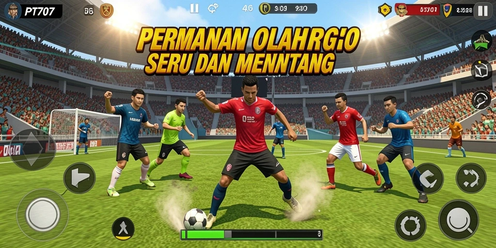 Tangkapan layar utama PT707 yang menunjukkan aksi pertandingan olahraga.