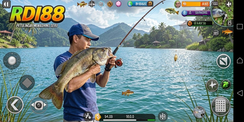 Tampilan gameplay memancing yang seru dan menawan di RDI88.