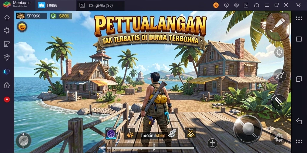 Screenshot menampilkan aksi eksplorasi mendebarkan dalam dunia terbuka SR996.