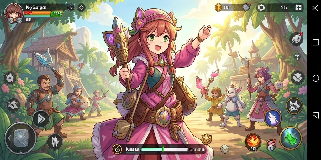 Tampilan gameplay W67 yang menakjubkan dengan karakter anime yang mengesankan.